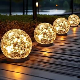 2 Stück Solar-LED-Gartenkugelleuchten (12 cm, 30 LEDs) für Hochzeiten und andere Anlässe, wasserdicht, für den Außenbereich, ideal für Gartenwege, Gartenpartys