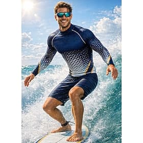 Herren Anti UV Shirt T-Shirt zum Schwimmen Geometrisch Farbverlauf UPF50 UV Schutz Schnelltrocknend Langarm Bademode Schutz gegen Hautausschlag Surfen Kanufahr