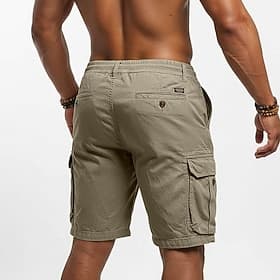 Hombre Pantalones tipo cargo Pantalón Corto Cargo Pantalón corto Pantalones cortos casuales Pantalones cortos con lavado ácido Bolsillo Cintura elástica Plano