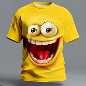 Homme Blagues T-shirt Manche Courte T-shirt Impression 3D Col ras du cou Chemise Exagéré Designer Quotidien Club Soirée Bleu Jaune Violet Été Printemps Toutes