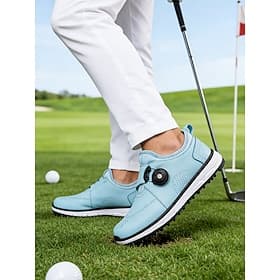 Men's Light Blue Golf Shoes with Adjustable Dial System, Breathable Design, Sporty Outdoor Golf Footwear