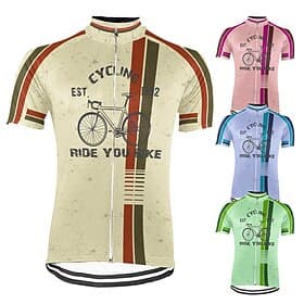 Herren Radtrikot Grafik Lustig Kurzarm Fahhrad Trikot Oberteil mit 3 Gesäßtaschen Mountainbike MTB Straßenradsport Schnelltrocknend Reflektierende Streifen Rüc