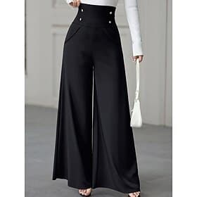Women's Trousers Baggy Pants Casual Pants Elegant Fashion Streetwear Full Length High Waist Plain Elastic Waist Comfort Soft Comfortable Micro-elastic Outdoor