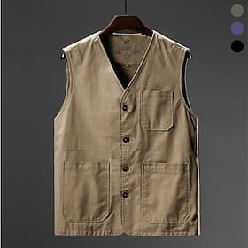 Herren Wanderweste Sommer Frühling Draussen Schnelltrocknend Multi Pocket Leicht Verschleißfestigkeit Oberteil Camping / Wandern / Höhlenforschung Armeegrün Sc
