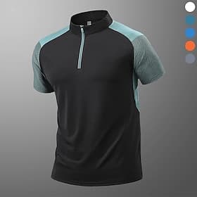Per uomo Maglietta T-shirt da escursionismo Senza Maniche Zip a un quarto Maglietta Maglietta muscolare Camicia a maniche corte Esterno Asciugatura Rapida Alle