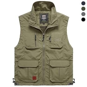 Herren Wanderweste Frühling Herbst Draussen Bequem Atmungsaktiv Weste Jagd Angeln Klettern Schwarz Armeegrün Marinenblau Khaki Grau