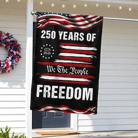 U.S. 250th Anniversary Garden Flag, America Anniversary Yard Sign USA 4th of July Patriotic Freedom Banner Double-Sided