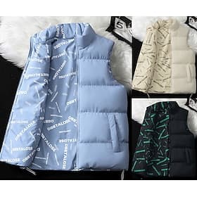 Men's Hiking Vest Puffer Vest Reversible Vest Winter Autumn / Fall Outdoor Thermal Warm Vest Hunting Fishing Climbing Black Blue Khaki