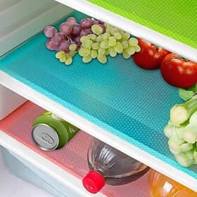 16 Pcs Refrigerator Liners Mats Washable, Refrigerator Mats Liner Waterproof Oilproof, Shinywear Fridge Liners for Shelves, Cover Pads for Freezer Glass Shelf