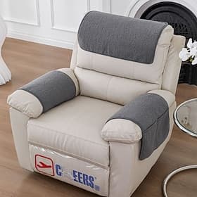Armrest Covers - Arm Chair Covers Set of 3 Recliner Chair Covers, With pockets Stretch Arm Rest Cover Non-Slip Armchair Protector Cover for Tv Armchair Chair S