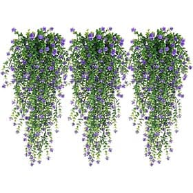 6 künstliche Hängepflanzen, künstliche Rankenblumen, künstliche Pflanzen, künstliche Hängepflanzen für den Außenbereich, künstliche Eukalyptusblätter, grünes G