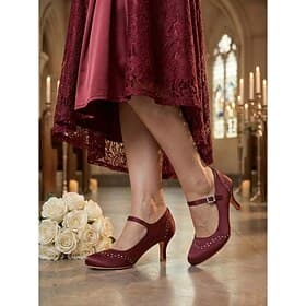 Women's Navy Blue Satin Mary Janes - Elegant Crystal Studded Wedding Shoes with Kitten Heel for Mother of the Bride, Church Ceremonies Formal Events