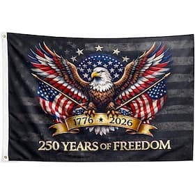 Drapeau commémoratif du 250e anniversaire des États-Unis, drapeau patriotique léger à une seule couche pour l'extérieur, drapeau commémoratif de la fête de l'i