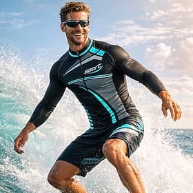 Herren Regulär Anti UV Shirt T-Shirt zum Schwimmen Geometrisch UPF50 UV Schutz Schnelltrocknend Langarm Bademode Schutz gegen Hautausschlag Surfen Kanufahren S