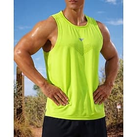 Homme Couleur Unie Débardeur d'entraînement Débardeur de course Haut de sport Été Sans manches Séchage Rapide Évacuation de l'Humidité Respirant Entraînement e