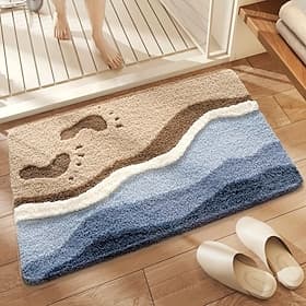 Faux Cashmere Series Bath Mat Absorbent Bathroom Rug Easy to Clean Entrance Door Mat Non-Slip
