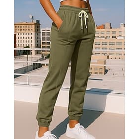 Women's Sweatpants Wide Leg Pants Jogging Pants Drawstring Pocket Thickening High Waist Bottoms Gym Athleisure Workout Spring Fall Windproof Breathable Gym Wor