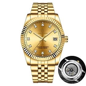 Men's Watch, Men's Charming Luxury Watch, Rhinestone Decoration, Calendar Function, Night Light Display, Men's Fashionable Casual Watch, Best Men's Accessory,