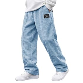 Per uomo Pantaloni di Lino Pantaloni Pantaloni Estivi Pantaloni casual Coulisse Elastico in vita Gamba Dritta Semplice Comodità Traspirante Lunghezza intera Ca