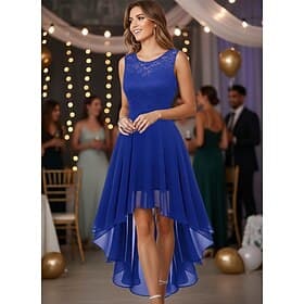 robe de cocktail femme robe en dentelle robe swing robe longue maxi robe noir rose vin sans manches couleur pure dentelle automne printemps été ras du cou mode
