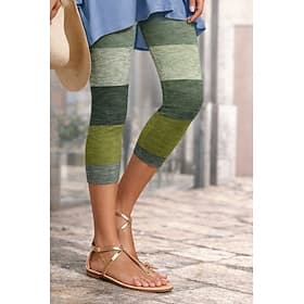 Women's Chinos Leggings Vacation Vintage Streetwear Capris High Waist Graphic Plaid Printing Comfort Soft Comfortable Stretchy Daily Outdoor Vacation Green Sum