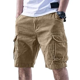 Per uomo Carico tattico Pantaloncini cargo Shorts Pantaloncini casual Tasca Elastico in vita Semplice Tinta unita Comodità Lunghezza al ginocchio Casuale All'a