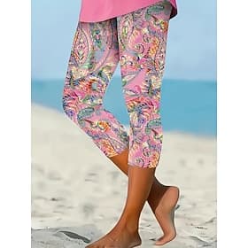 Women's Chinos Leggings Vacation Vintage Streetwear Capris High Waist Floral Graphic Paisley Printing Comfort Soft Comfortable Stretchy Daily Outdoor Vacation