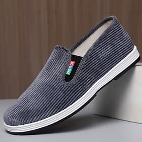 Mocassins gris en maille pour homme, confortables et respirants, à enfiler, parfaits pour la marche au quotidien, en voyage, à la maison, au bureau, pour les l