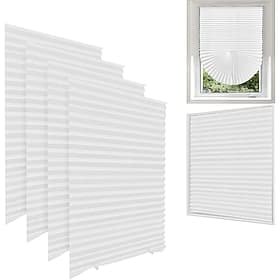 Blackout Temporary Blinds No Drill Self Adhesive Pleated Window Shades Privacy Cover for Bedroom Dorm Room Apartment