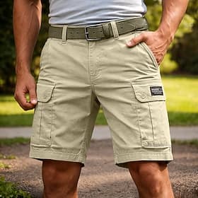 Herren Cargohose Cargohosen Cargo-Shorts Shorts Freizeitshorts Tasche Einfach Komfort Knielang Lässig Outdoor Streetwear Mode Streetwear Schwarz Marineblau Une