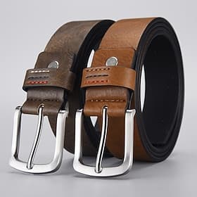 Homme Ceinture Boucle automatique Chrome faux cuir Streetwear Contemporain Occasionnel Loisir Couleur Unie Noir bleu marine Quotidien Affaires Formel Ceinture