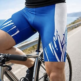 Herren Streifen Radsport-Radhose: Fahrradshorts Gepolsterte Fahrradhose Fahhrad Shorts Unterteile Schmale Passform Sport 3D-Polster Schnelltrocknend Schweißabl