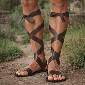 Retro Vintage Mittelalterlich Renaissance Sandalen Ritter Gladiator Ranger Kostüm Unisex Halloween Karneval Renaissance-Messe Retro-Mottoparty Erwachsene Schuh