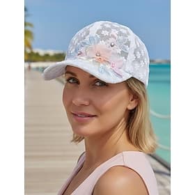 Atmungsaktive Damen-Baseballkappe aus Polyester im Boho-Stil, leicht, in verschiedenen Farben erhältlich, ideal für Alltag, Urlaub und Reisen