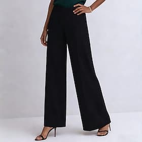 Women's Trousers Casual Pants Summer Pants Elegant Fashion Casual Daily Full Length High Waist Solid Color Plain Zipper Straight Leg Comfort Lightweight Soft I
