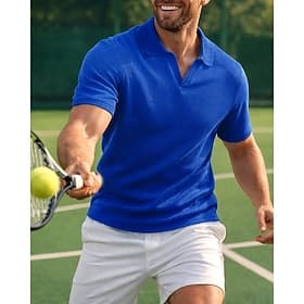 Homme Couleur Unie T-shirt de sport T-shirt POLO Chemise de tennis T-shirt de tennis Manche Courte Séchage Rapide Élastique Évacuation de l'Humidité Respirant