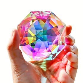 7.5 cm Rainbow Sun Catcher Crystal for Windows AB Colorful Large Crystal Octagonal Bead Sun Catcher Prism Indoor Outdoor Home