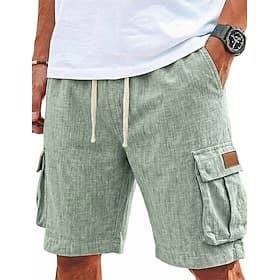 Per uomo Shorts Shorts di Lino Pantaloncini Estivi Shorts da Spiaggia Coulisse Elastico in vita Multi-tasche Semplice Comodità Traspirante Lunghezza al ginocch