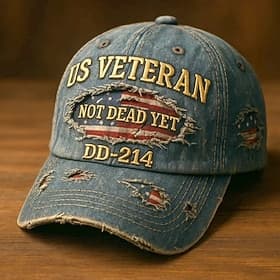 Casquette de baseball décontractée brodée DD-214, style vintage vieilli, avec drapeau américain, ajustable, pour hommes et femmes, cadeau patriotique pour vété