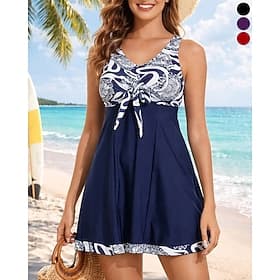 Femmes Maillot de bain Tankini 2 Pièces Abstrait Protection UV Élastique Sans manches Maillot de Bain Maillot de bain Surf Plongée Natation Été