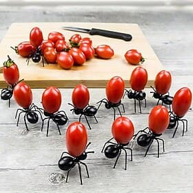 60PCS Ant-Designed Fruit Forks, Reusable Fruit Picks Animal Appetizer Forks for Snack Cake Dessert for Kitchen Halloween Birthday Party Supplies