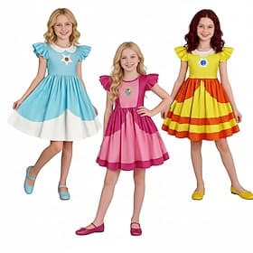 Klempner-Videospiel Prinzessin Galaxy-Prinzessin, Sternenpri ... Kleid Cosplay Kostüm Niedlich for Mädchen Kinder Maskerade Täglich Party Anime Expo