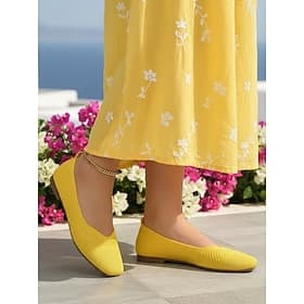 Ballerines bleues pour femmes - Chaussures décontractées confortables et légères en Flyknit, faciles à enfiler et extensibles, idéales pour le bureau, les voya