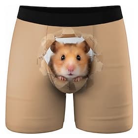Herren Tiermotiv Hamster Dehnbare Boxershorts Badeshorts Boxer-Badeshorts Lustig Lässig Heim Strandurlaub Elastischer Bund Feuchtigkeitsableitend Atmungsaktive