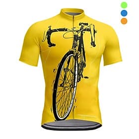 Men's Cycling Jersey Graphic Geometric Short Sleeve Bike Tee Tshirt Top with 3 Rear Pockets Mountain Bike MTB Road Bike Cycling UV Resistant Quick Dry Front Zi