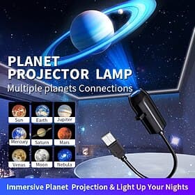 360 Rotating Planet Projector Lamp Bedroom Living Room Atmosphere Lighting Space Wall Decor Easy Use Led Atmosphere Projection Light