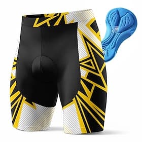 Herren Geometrisch Radsport-Radhose: Fahrradhose Fahrradshorts Fahhrad Shorts Unterteile Schmale Passform Sport 3D-Polster Schnelltrocknend Schweißableitend At