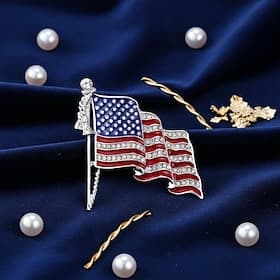 Pins de revers à l'effigie du drapeau patriotique – épingles de sécurité anti-décoloration pour vestes, manteaux et chemises – Accessoires pour le 4 juillet, l