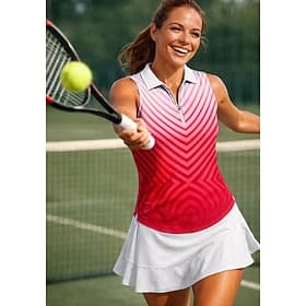 Femmes Dégradé Rayures Hauts T-shirt de sport T-shirt POLO Chemise de tennis Sans manches Fermeture éclair Floral UPF50 Résistant aux UV Haute élasticité Évacu