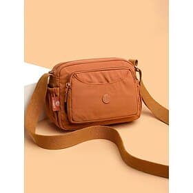 Sac bandoulière imperméable en nylon pour femme, grande capacité et à plusieurs compartiments, bandoulière ajustable, élégant pour les activités de plein air,